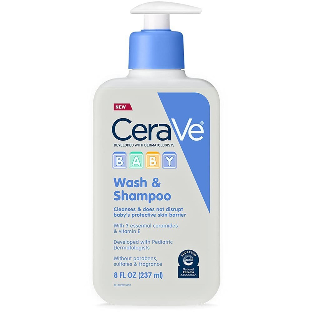 CeraVe Baby Wash & Shampoo, 2-in-1, Tear-Free, 8 Fl Oz